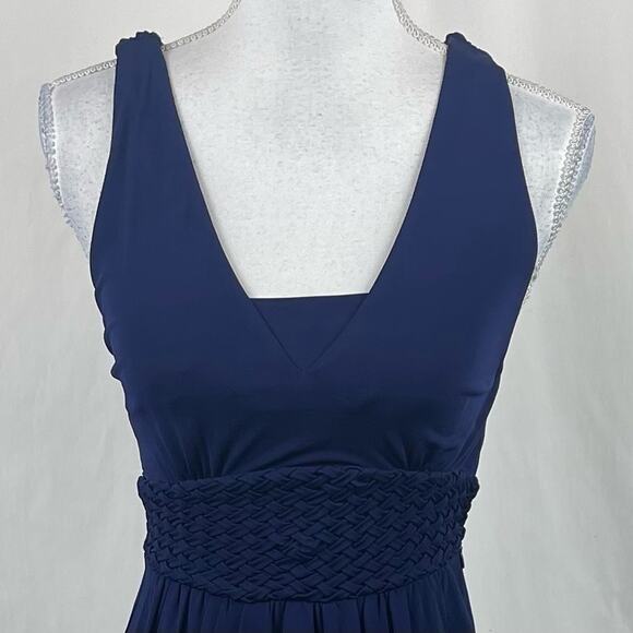 Anthropologie Maeve Navy Vacation Cruise Coastal Grandma Maxi Dress NWOT Size 0 - Picture 2 of 9